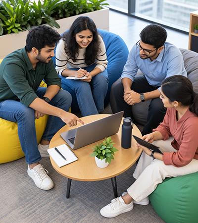Codelattice team discussing Azure implementation with a client