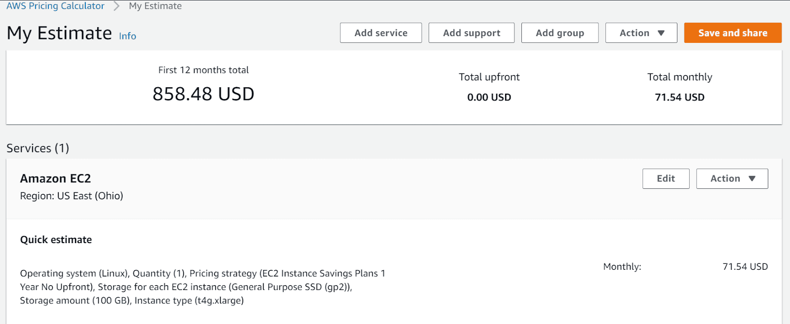 Add to my estimate